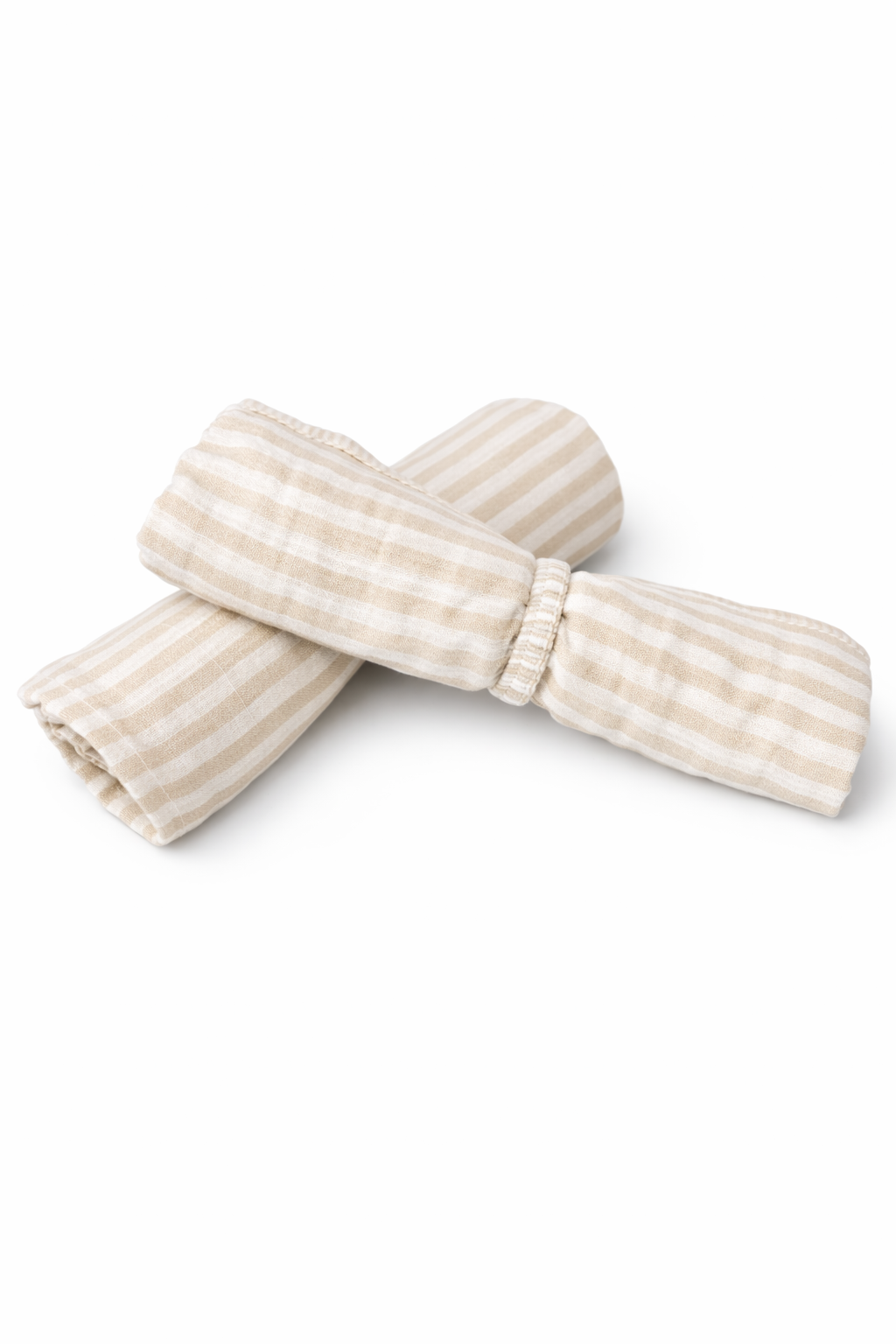 Lange en double gaze de coton gaufré rayé